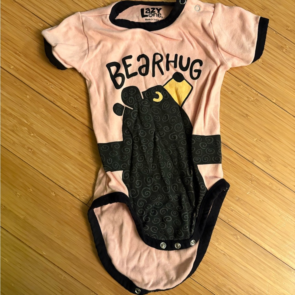 Lazy One Pink Bear Hug Bodysuit